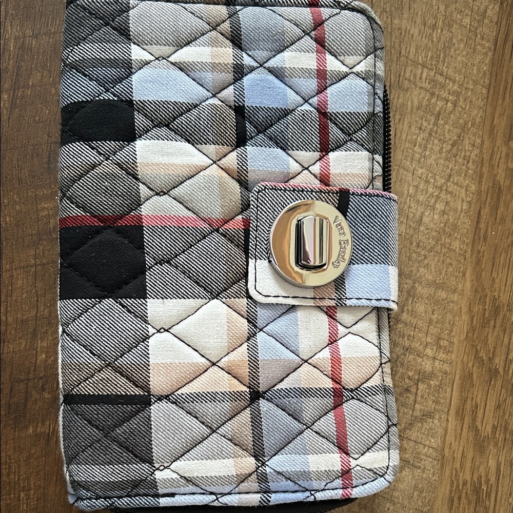 Vera Bradley Plaid Quilted Wallet with Turn Lock
